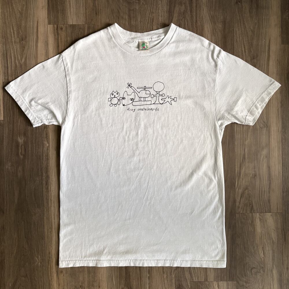 Frog Skateboards T-Shirt Men's Size L White Graphic Tee Streetwear Rare